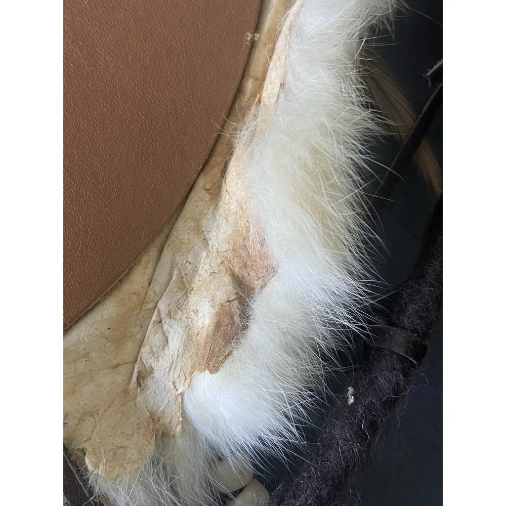 Vintage handmade Native American Dream Catcher Authentic Fur Hide Feathers